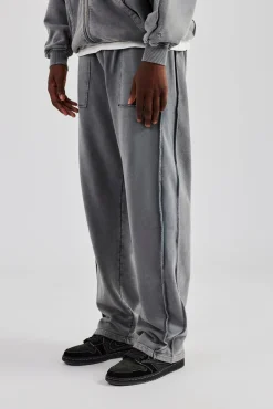 CLO-BOT-TRO Acid Exposed Seam Jogger - Charcoal