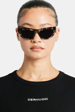 Women CLO-ACC Angled Square Acetate Sunglasses - Tort