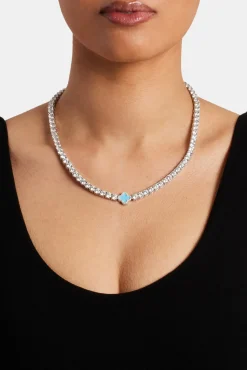 Women JWL-CHN Baby Blue Motif Tennis Chain