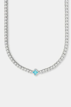 Women JWL-CHN Baby Blue Motif Tennis Chain