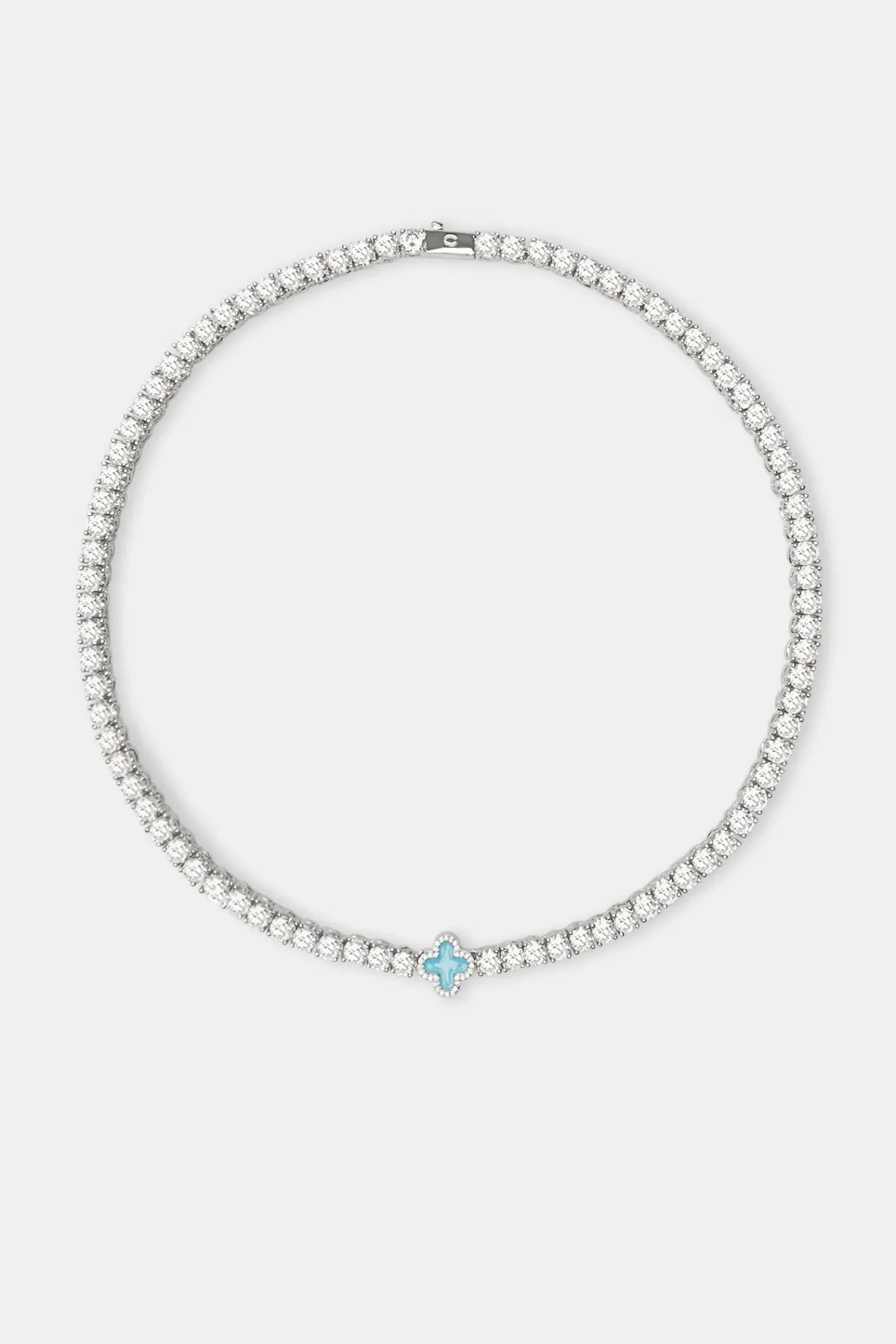 Women JWL-CHN Baby Blue Motif Tennis Chain