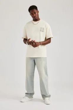 CLO-BOT-DEN Baggy Fit Jeans - Bleach Wash