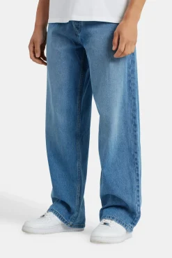 CLO-BOT-DEN Baggy Fit Jeans - Mid Blue