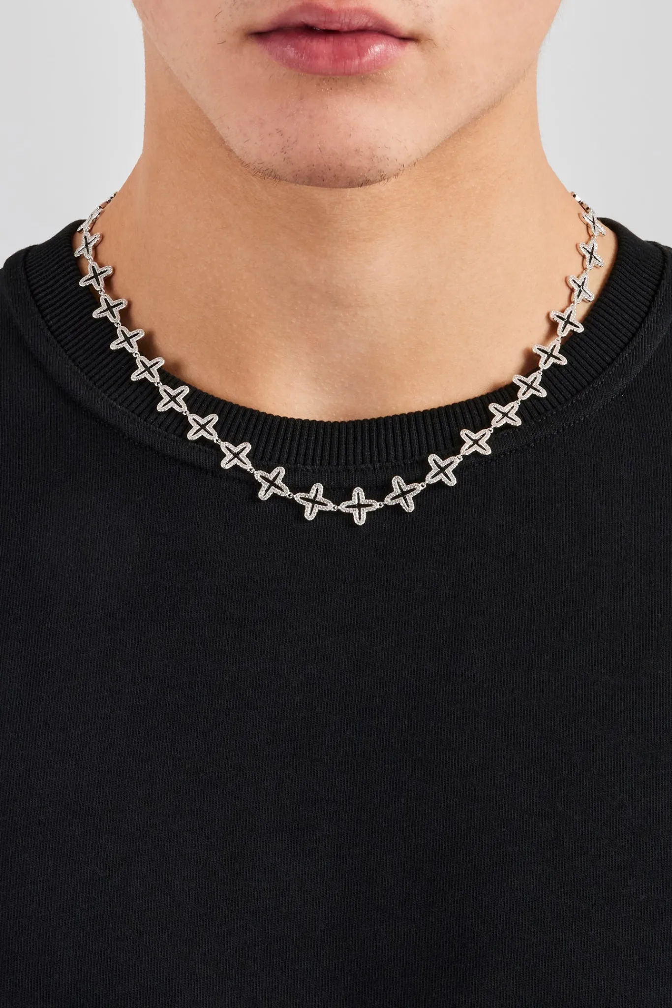 JWL-CHN Black Enamel Motif Chain - 10mm