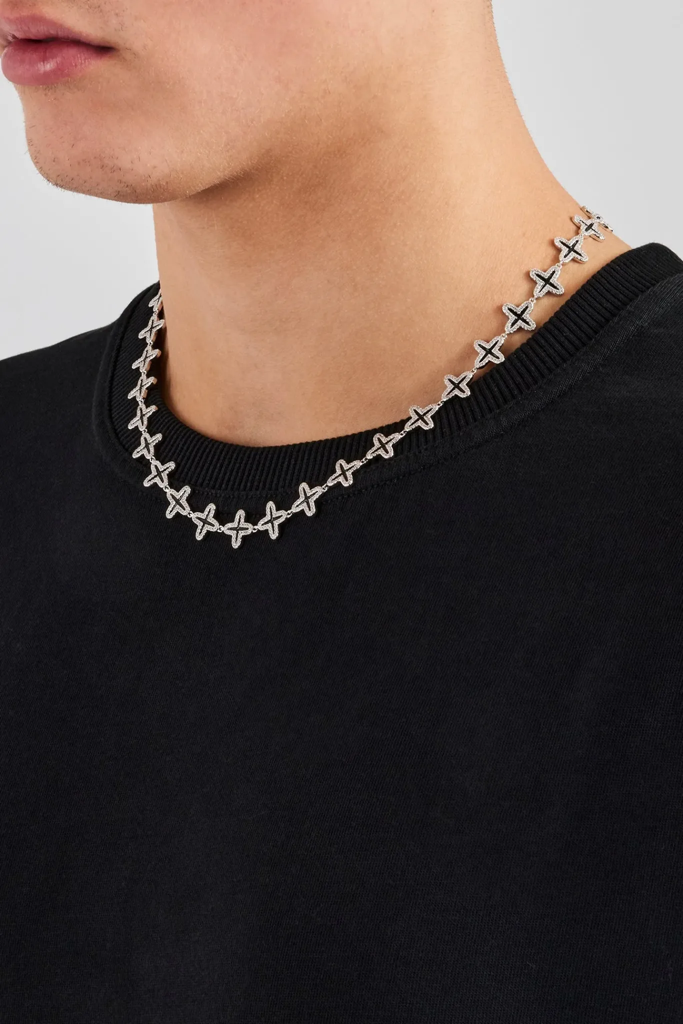 JWL-CHN Black Enamel Motif Chain - 10mm