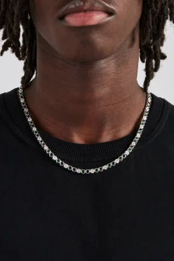JWL-CHN Blue & Green Iced Stone Chain - 5mm