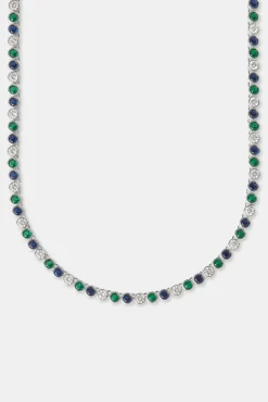 JWL-CHN Blue & Green Iced Stone Chain - 5mm