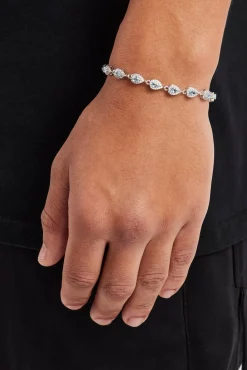 JWL-BRA Blue Iced Pear Gemstone Bracelet - 6mm
