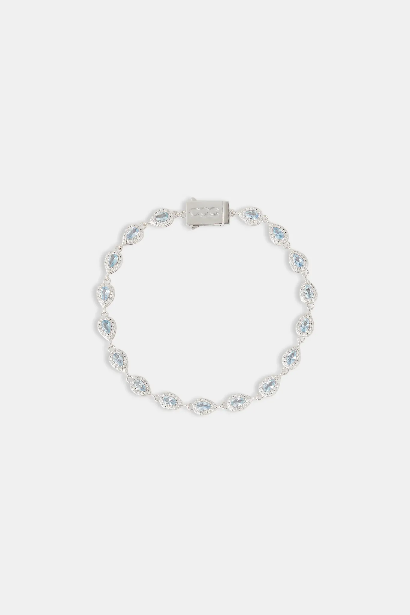JWL-BRA Blue Iced Pear Gemstone Bracelet - 6mm