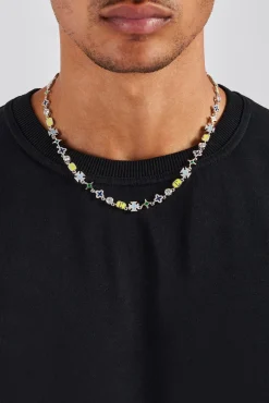 JWL-CHN Blue Mixed Motif Polished Chain - 8mm