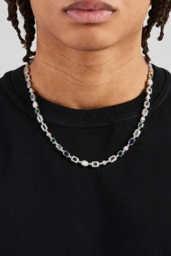JWL-CHN Blue Multi Gemstone & Opal Chain - 6mm