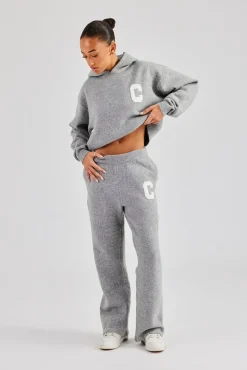 Women CLO-SET-KTW C Knitted Hooded Tracksuit - Grey