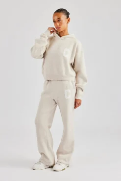 Women CLO-SET-KTW C Knitted Hooded Tracksuit - Oatmeal