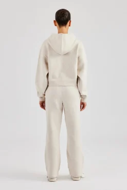 Women CLO-SET-KTW C Knitted Hooded Tracksuit - Oatmeal