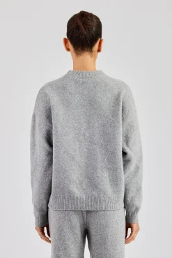 Women CLO-TOP-HS-SWE-KTW C Knitted Sweatshirt - Grey