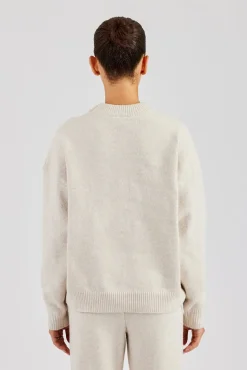 Women CLO-TOP-HS-SWE-KTW C Knitted Sweatshirt - Oatmeal