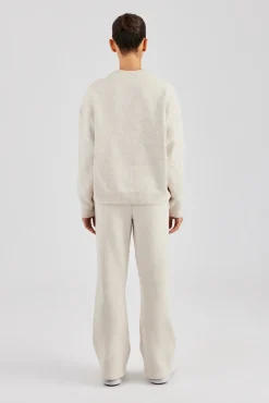 Women CLO-SET-KTW C Knitted Sweatshirt & Jogger - Oatmeal