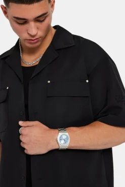 CLO-TOP-SHIR Carpenter Nylon Embroidered Shirt - Black
