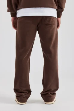 CLO-BOT-TRO Carpenter Raw Edge Straight Leg Jogger - Chocolate