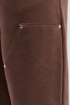 CLO-BOT-TRO Carpenter Raw Edge Straight Leg Jogger - Chocolate