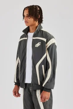 CLO-TOP-OUT CCC Nylon Zip Through Jacket - Charcoal