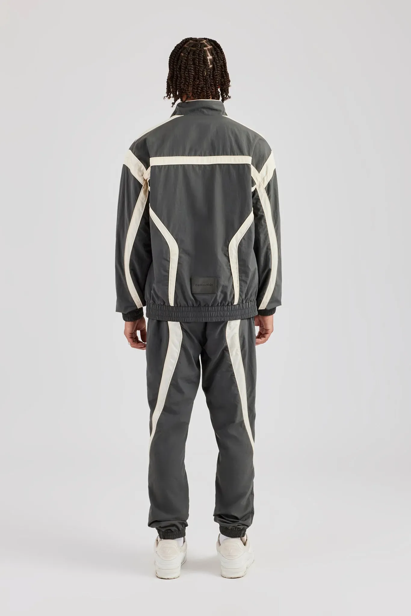 CLO-SET CCC Nylon Zip Through Tracksuit - Charcoal