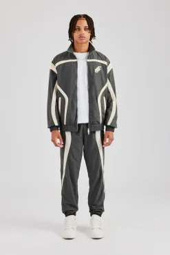 CLO-SET CCC Nylon Zip Through Tracksuit - Charcoal