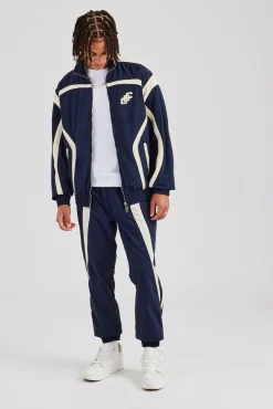 CLO-SET CCC Nylon Zip Through Tracksuit - Navy Blue