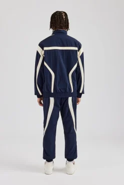 CLO-SET CCC Nylon Zip Through Tracksuit - Navy Blue