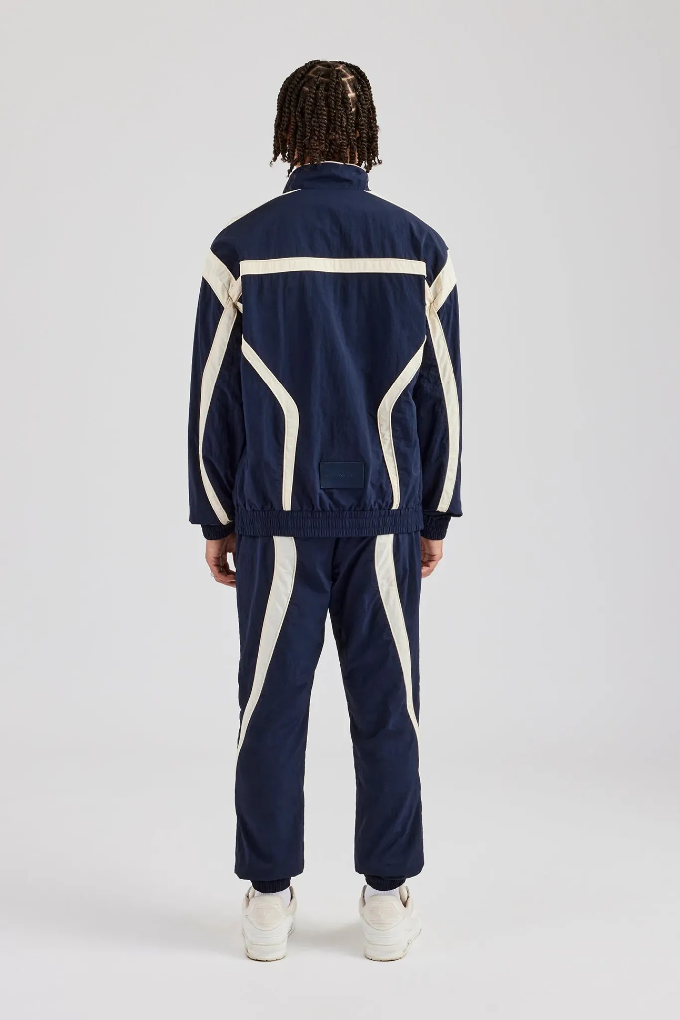 CLO-SET CCC Nylon Zip Through Tracksuit - Navy Blue