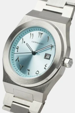 JWL-ACC-WAT Cernucci Blue Arabic Dial Polished Watch