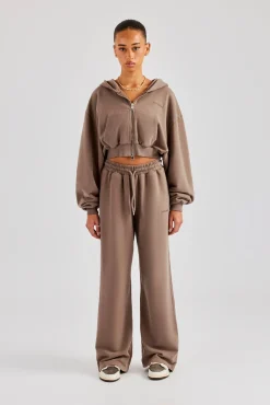 Women CLO-SET Cernucci Cropped Zip Through Tracksuit - Taupe