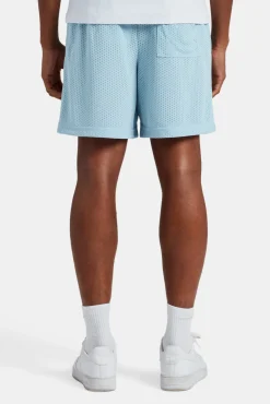 CLO-BOT Cernucci Embroidered Mesh Short - Light Blue