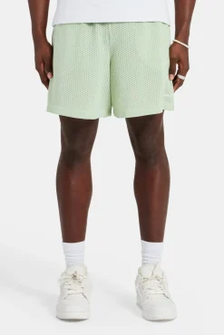 CLO-BOT Cernucci Embroidered Mesh Short - Sage