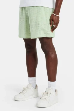 CLO-BOT Cernucci Embroidered Mesh Short - Sage