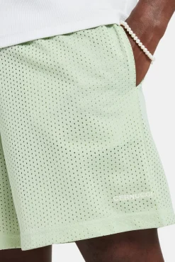 CLO-BOT Cernucci Embroidered Mesh Short - Sage