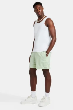 CLO-BOT Cernucci Embroidered Mesh Short - Sage
