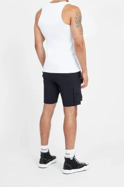 CLO-TOP-TEE Cernucci Embroidered Muscle Fit Vest - White & Blue