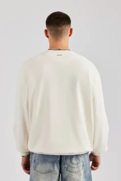 CLO-TOP-HS-SWE Cernucci Embroidered Oversized Sweatshirt - Off White