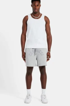 CLO-BOT Cernucci Embroidered Shorts - Ash Grey