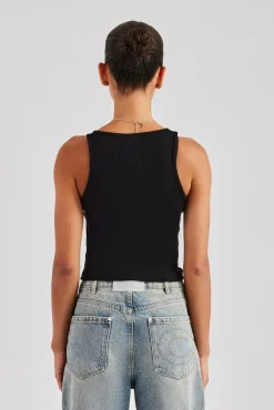 Women CLO-TOP-TEE Cernucci Embroidered Vest Top - Black