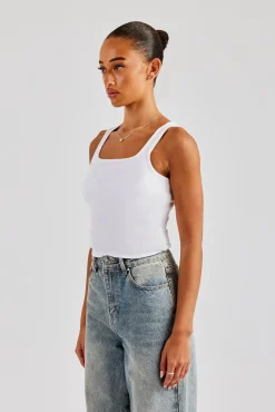 Women CLO-TOP-TEE Cernucci Embroidered Vest Top - White