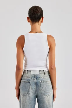 Women CLO-TOP-TEE Cernucci Embroidered Vest Top - White