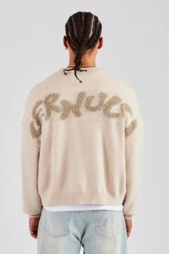 CLO-TOP-HS-SWE-KTW Cernucci Fluffy Intarsia Sweater - Off White