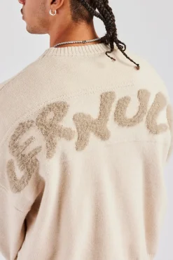 CLO-TOP-HS-SWE-KTW Cernucci Fluffy Intarsia Sweater - Off White