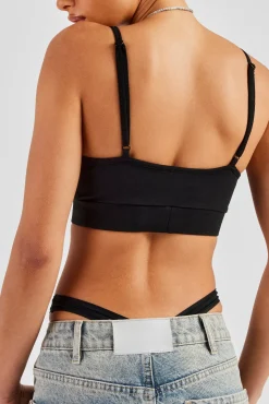 Women CLO-TOP-TEE Cernucci Jersey Bralet - Black