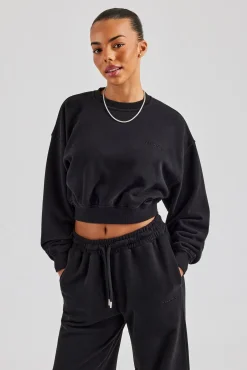 Women CLO-TOP-HS-SWE Cernucci Limited Sweatshirt - Black
