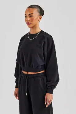 Women CLO-TOP-HS-SWE Cernucci Limited Sweatshirt - Black