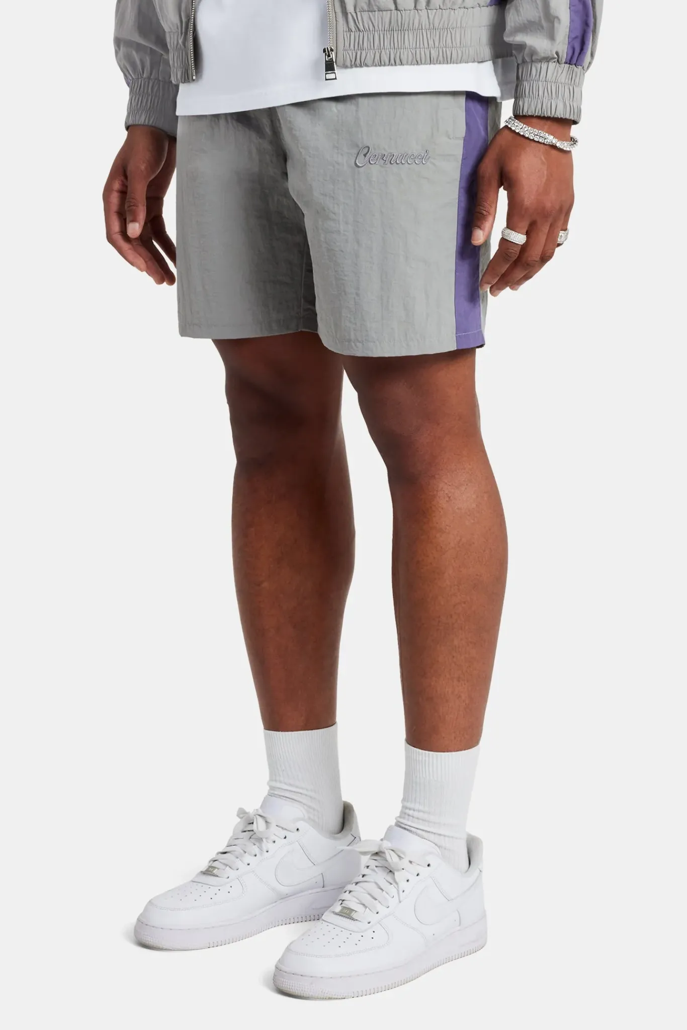 CLO-BOT Cernucci Panelled Nylon Relaxed Short - Charcoal