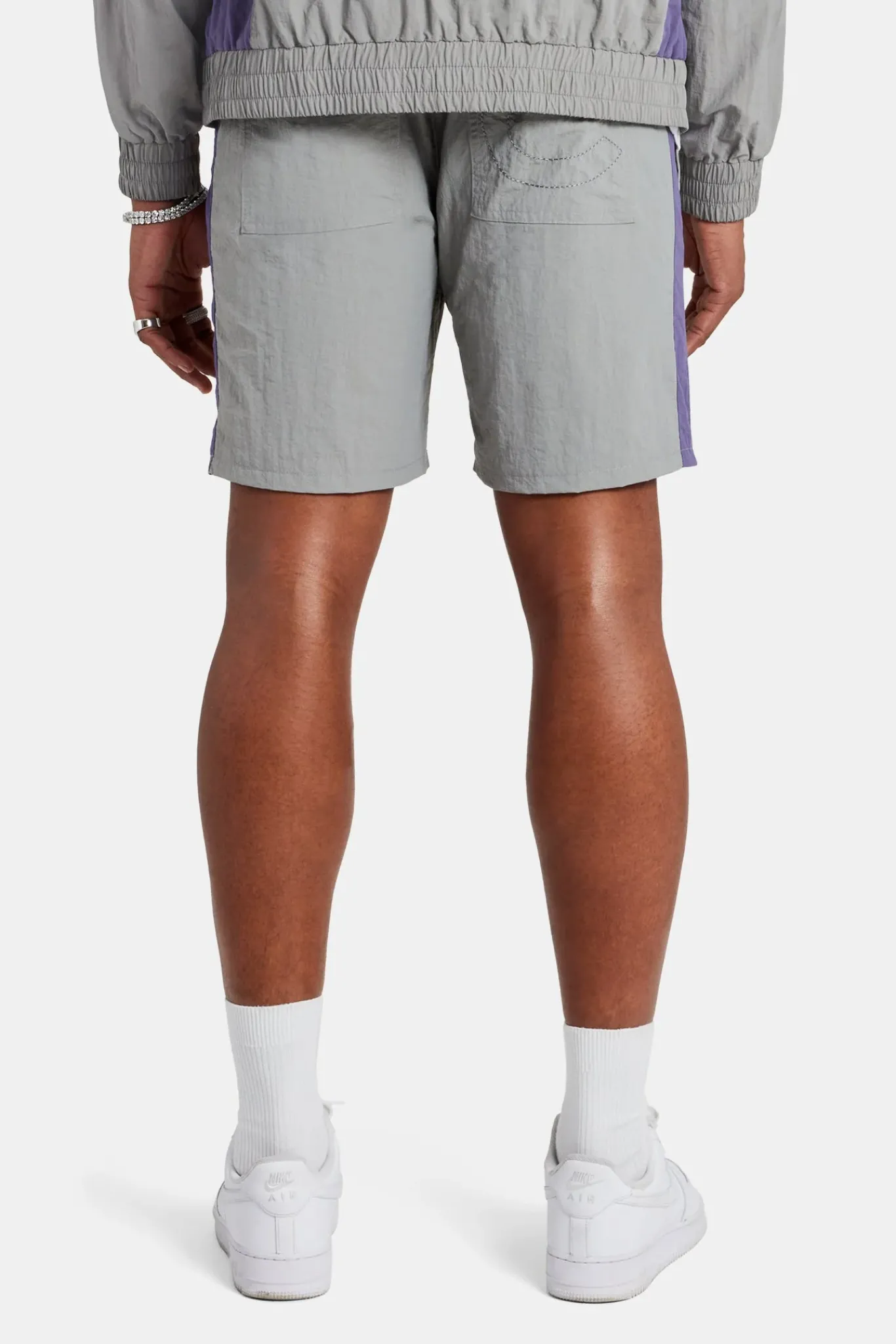 CLO-BOT Cernucci Panelled Nylon Relaxed Short - Charcoal